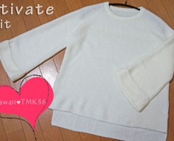 titivate ワイドスリーブニット(白)